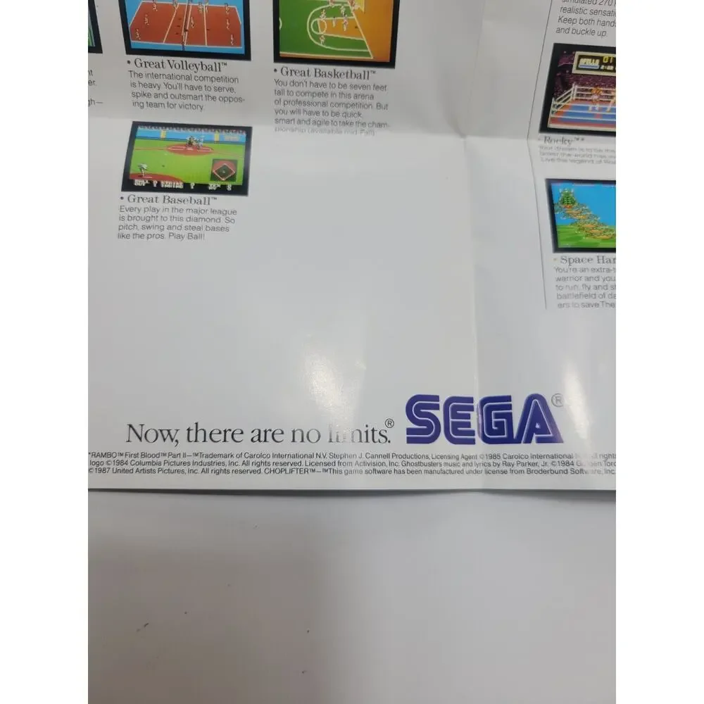 ¤ Take Hold Of The Sega Adventure Insert Poster 1987 ¤ Sega Master System SMS